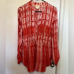 Anthropologie Red Button Down Shirt